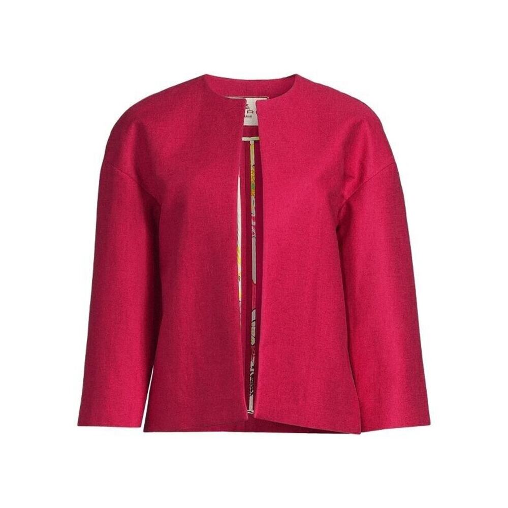 ETRO Milano 44 US/8 Box Blazer Jacket Pink Long Sleeve Open Front Size NWT $1280